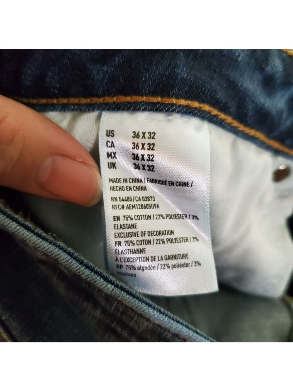 American Eagle Jeans Mens 36x32 Blue Slim Straight 360° Extreme Flex Medium Wash - Picture 4 of 13